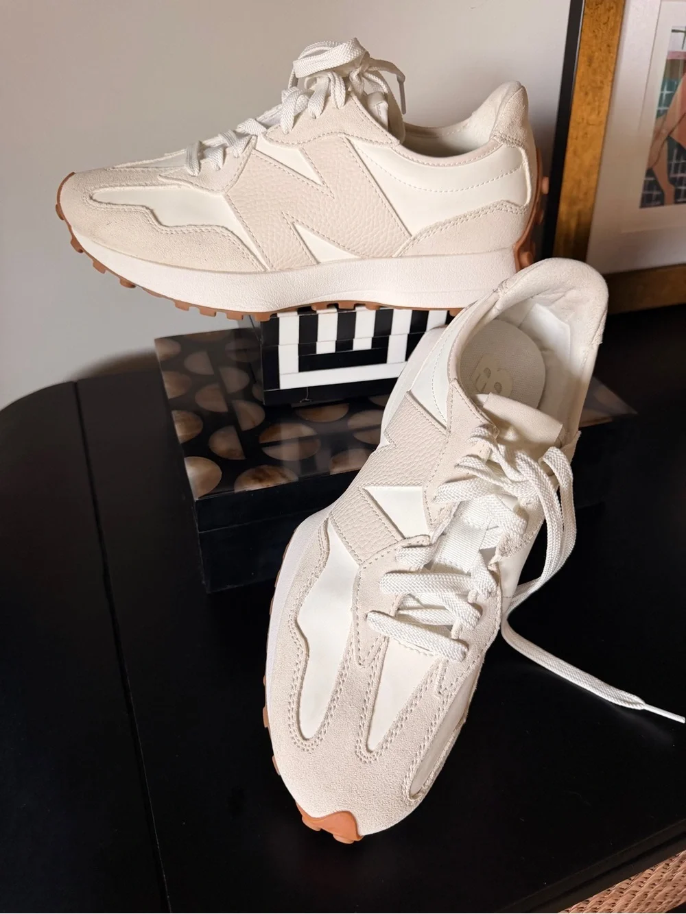 Brand new - New Balance Women's Cream and Gum Lace-Up Sneakers